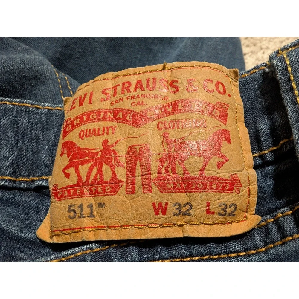 Levi's Jeans Men 32x32 Blue 511 Slim‎ Fit Stretch Denim Dark Wash Casual Modern